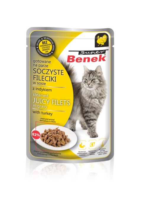 SUPER BENEK Fileciki w sosie z indykiem 85g