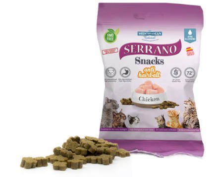 SERRANO Snack dla kotów z kurczakiem na kule włosowe 50g