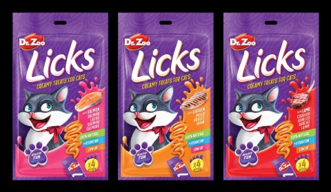 DR ZOO Licks creamy treats for cats - Liquid kremowy przysmak dla kota o smaku jagnięciny 4x15g [11398]