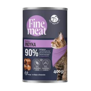 FINEMEAT Karma dla kota, kawałki indyka w sosie 400g [FM008 P]